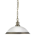 A close up view of the Antique Brass Pendant Light.