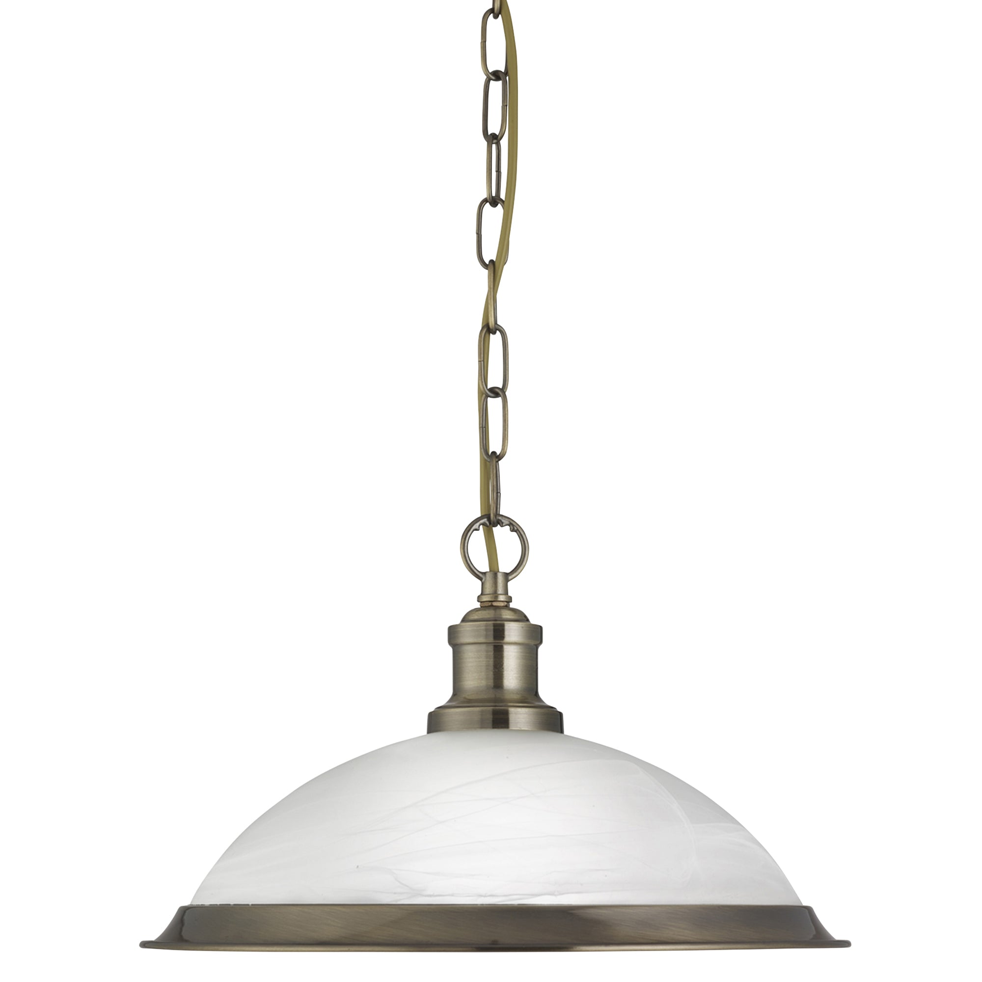 A close up view of the Antique Brass Pendant Light.