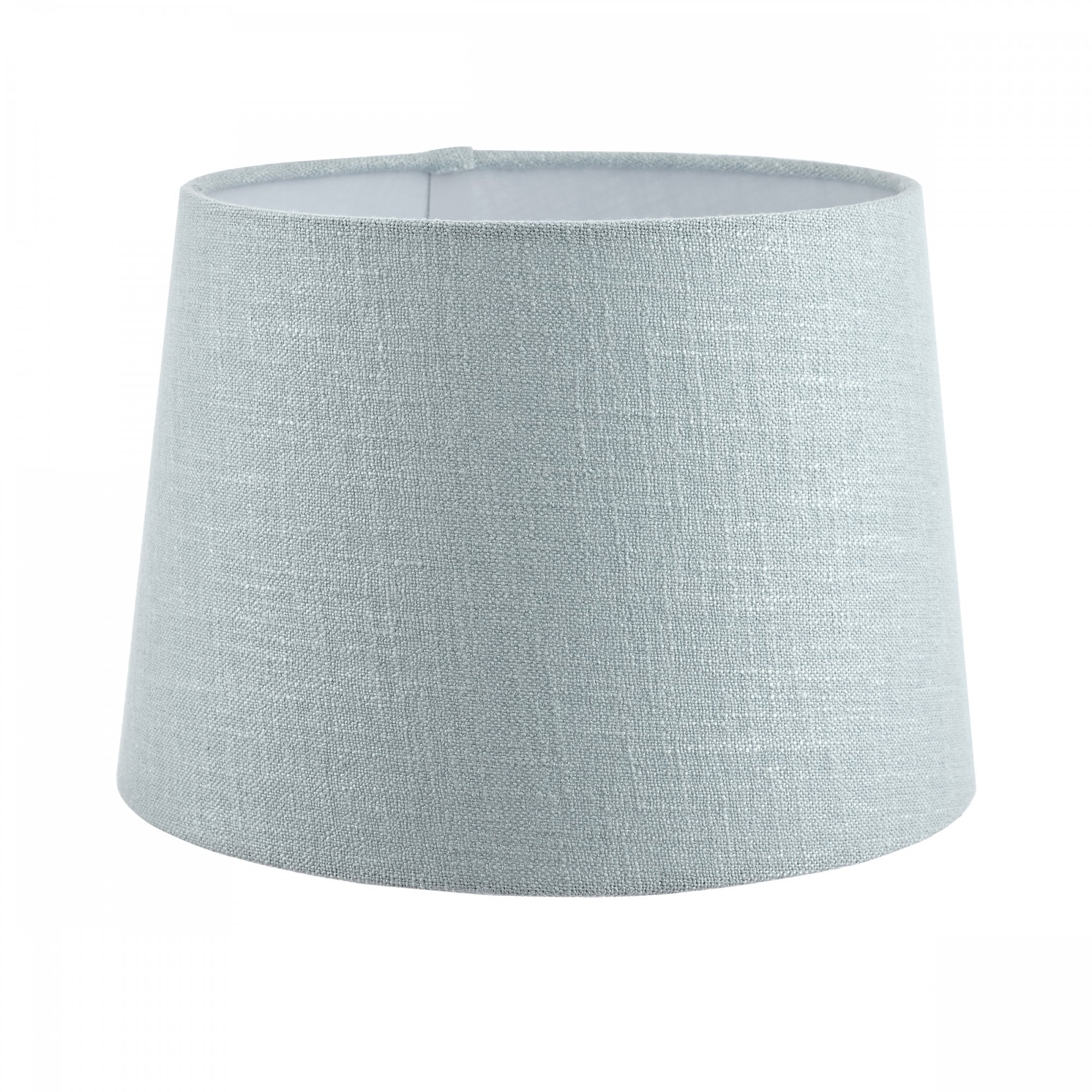 A grand light blue fabric lamp shade with a textured surface, ideal for floor lamps.