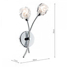 A diagram of the wall sconce with dimensions: 35cm high, 20cm wide, and 11cm deep.