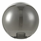 A round, smoke-colored glass shade with a threaded opening at the bottom for a light fixture.