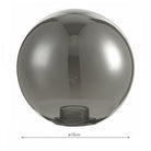 A 10cm diameter smoke-colored glass globe shade with a threaded opening.