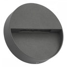 Round outdoor light in anthracite, showing the light source without illumination.