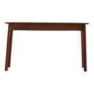Front view of the minimalist wooden desk with two discreet drawers.