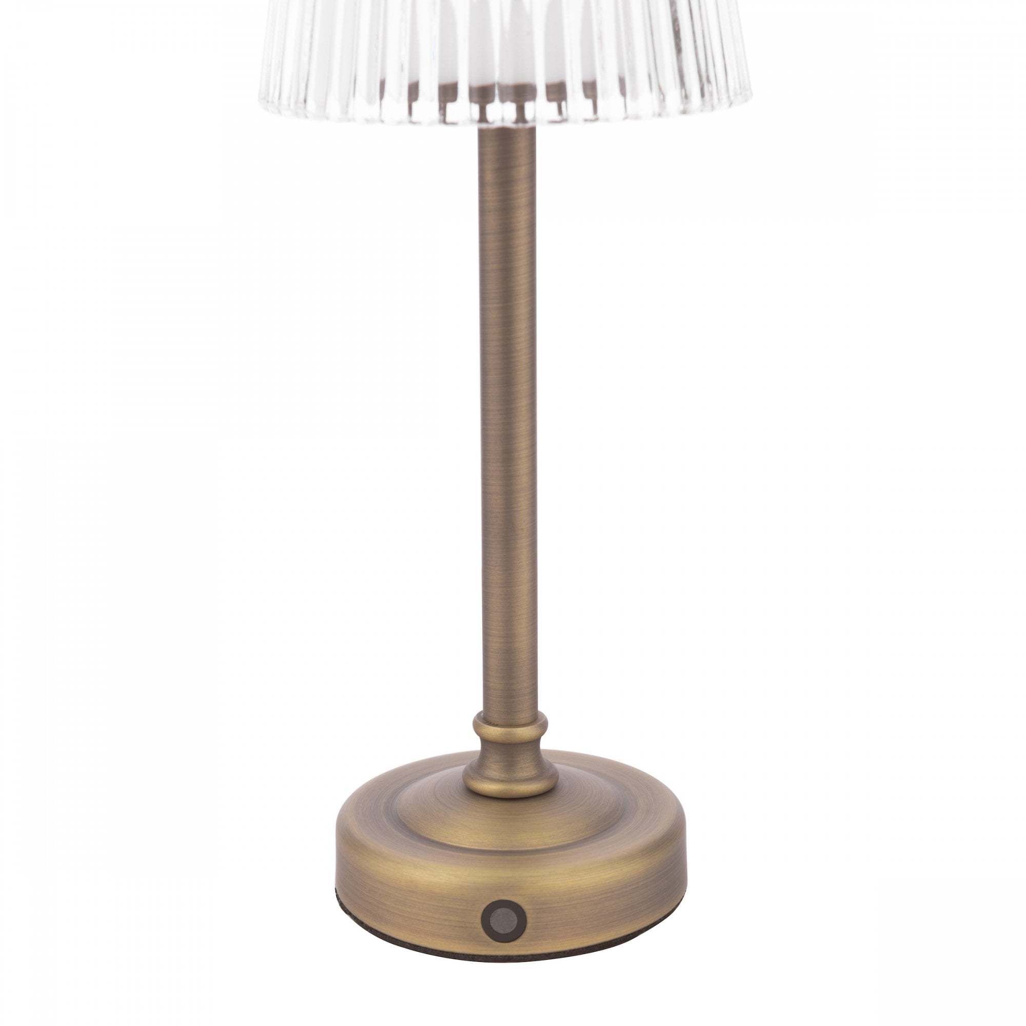 The base of the bronze rechargeable table lamp.