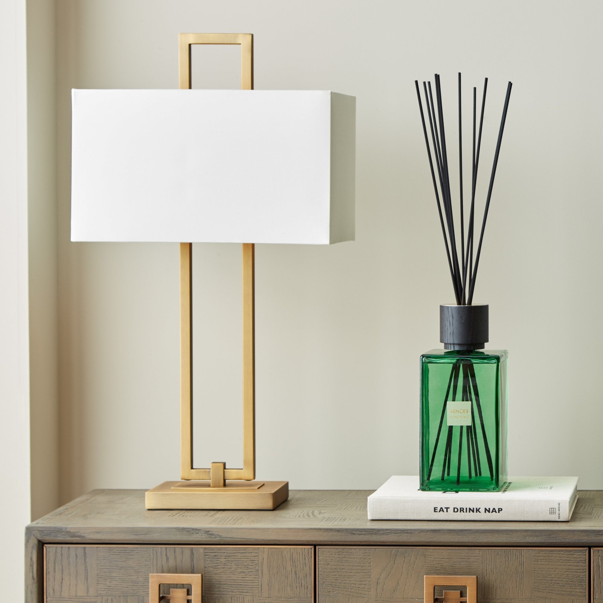 Danby Antique Brass & Opal Table Lamp by RV Astley