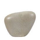 A light grey, stone-like decorative vase, with a smooth and organic shape.