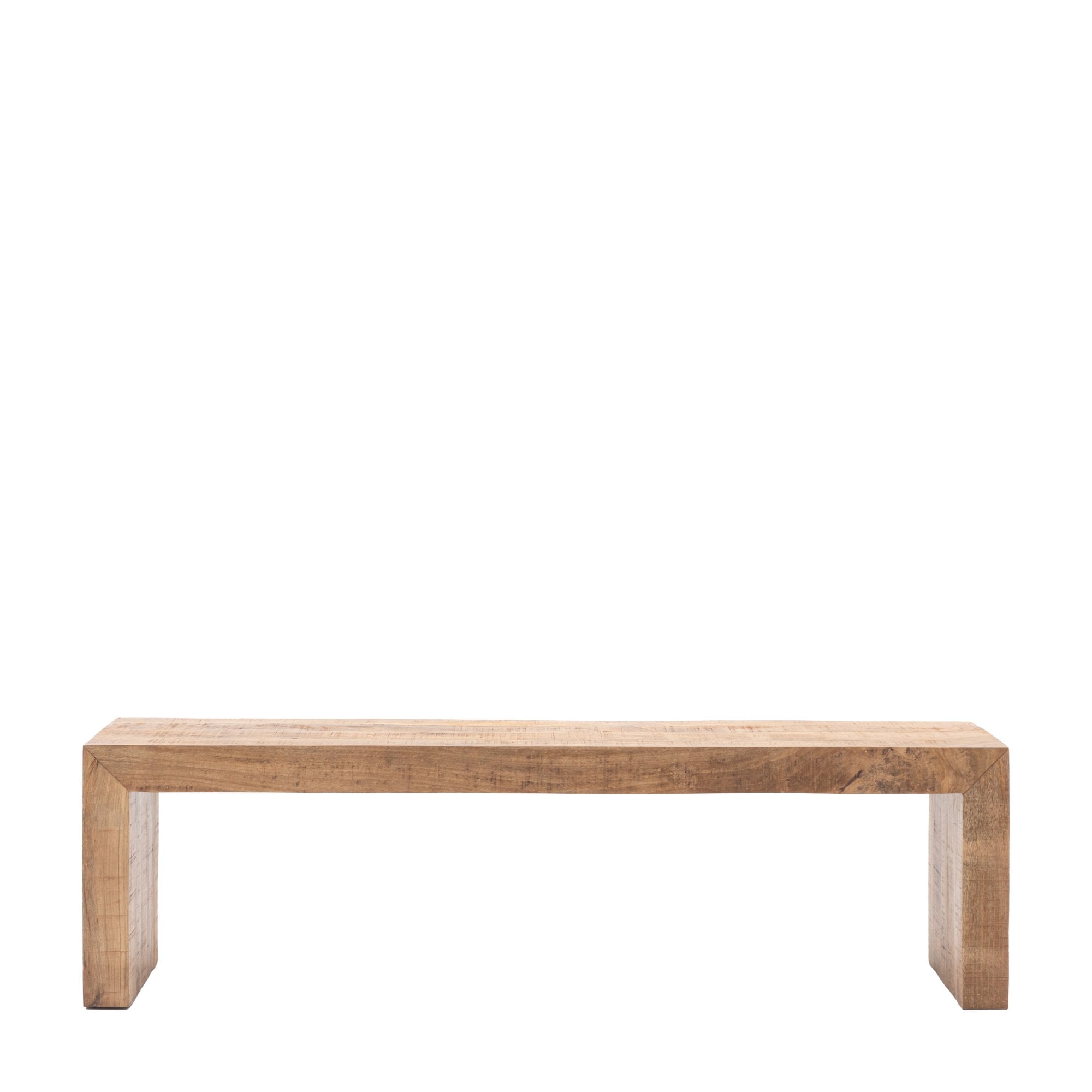 A minimalist wooden bench with clean lines, perfect for contemporary or rustic interiors.