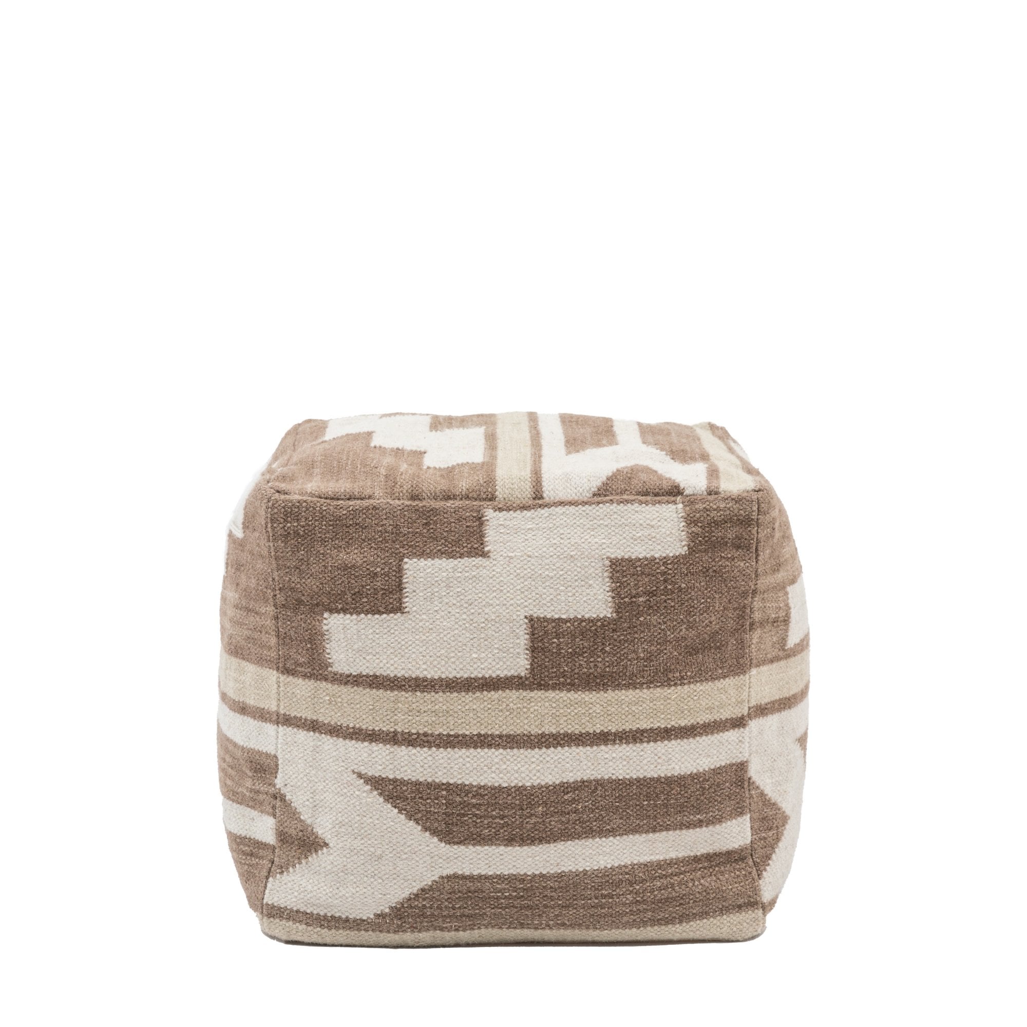 Pouf with a geometric pattern.
