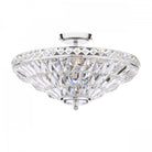 A stunning crystal ceiling light with chrome accents, designed to enhance any room's decor.