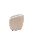 Side profile of the beige two-seater sofa, isolated on a white background.