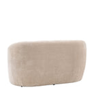 Rear view of the beige two-seater sofa, displayed on a white background.