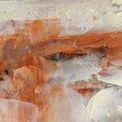 Close-up of the textured, abstract brushstrokes in an artwork.