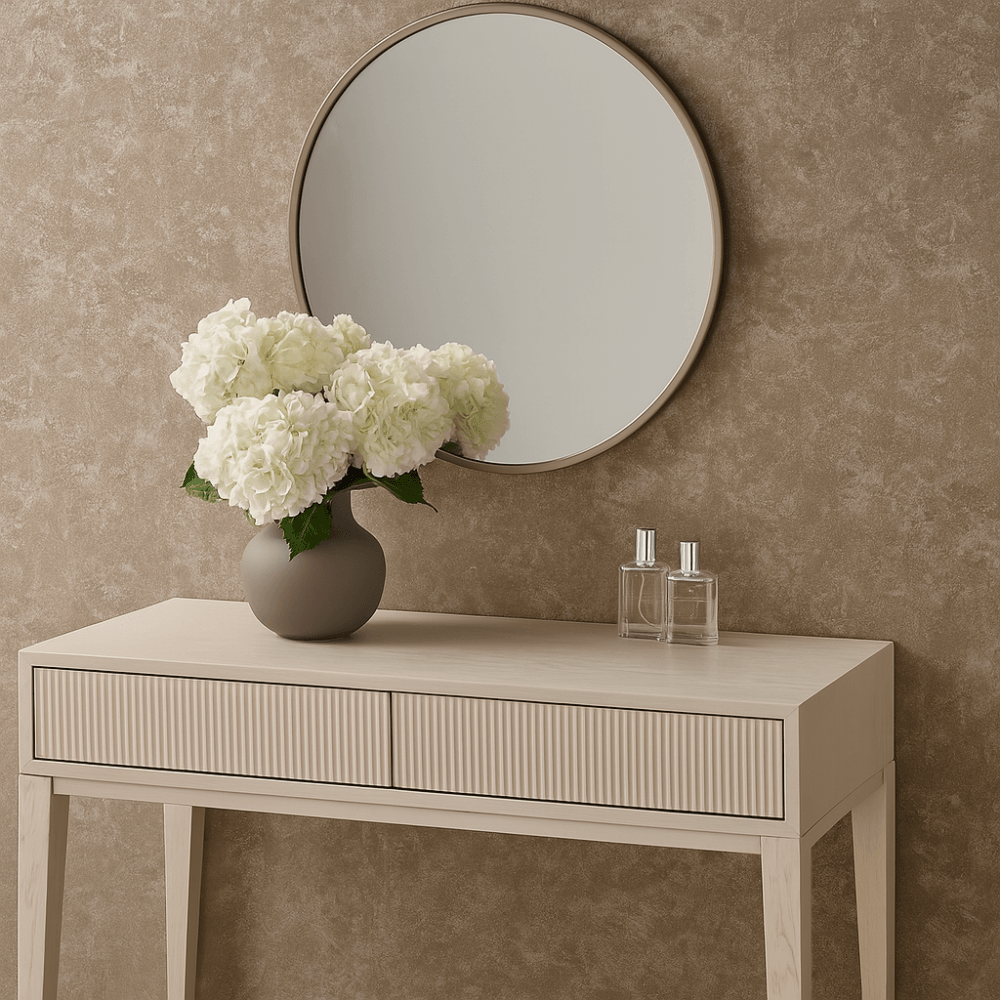 Amur Ceramic Grey Finish Dressing Table by RV Astley