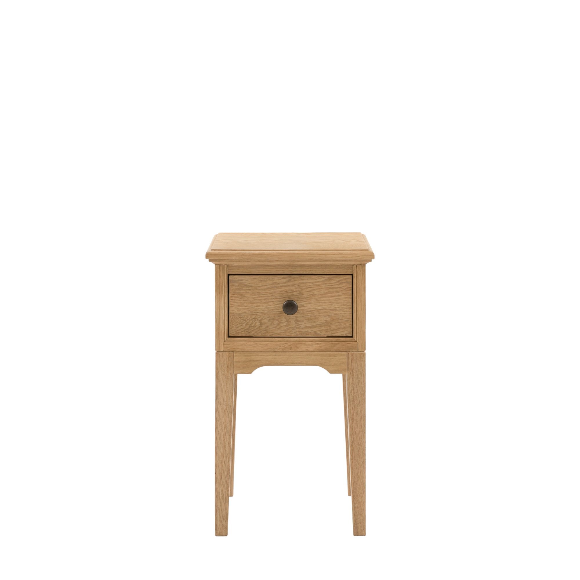 A bedside table with one drawer.