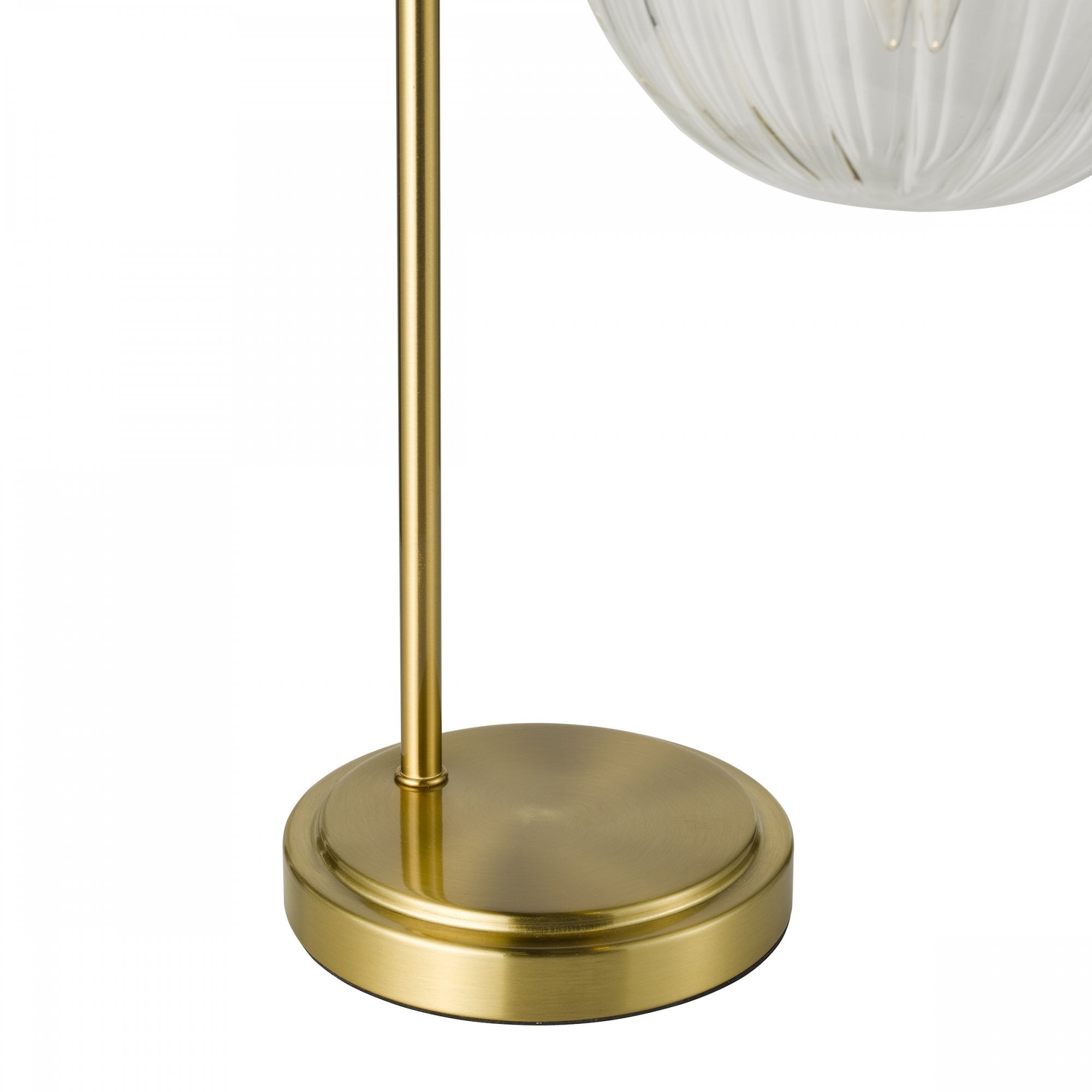 Close-up of the lamp's sturdy brass base.