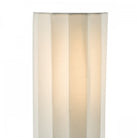 Close-up of a white fluted wall light, highlighting its ribbed texture and soft illumination.