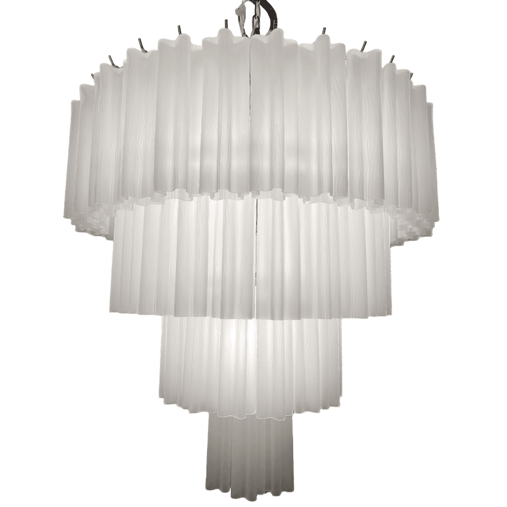 Savoy Polished Chrome 4 Tier Chandelier with Frosted Glass by Luxe Collection