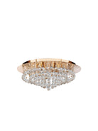 Rose gold crystal chandelier for elegant home lighting.