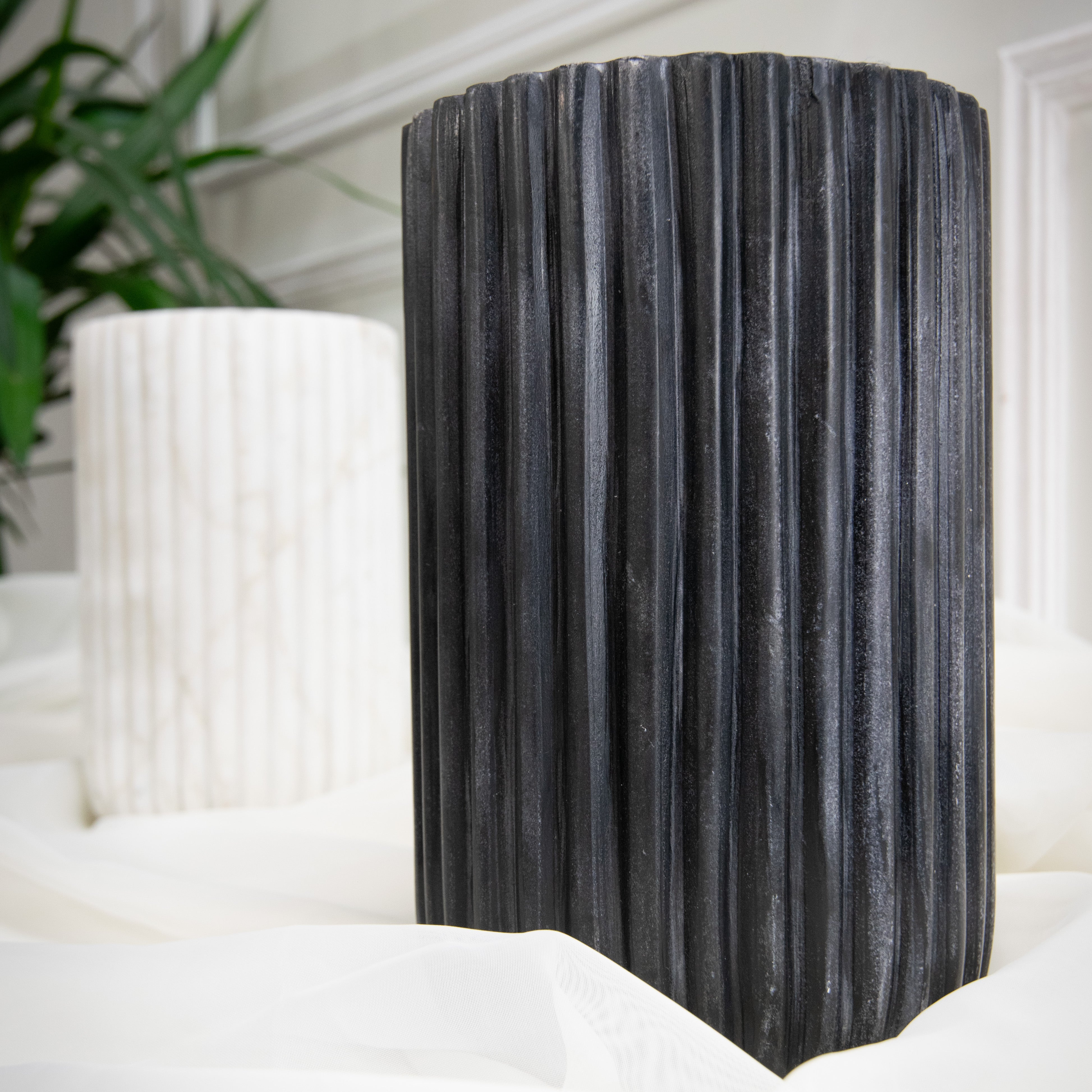 Sol Black Marble Vase by RV Astley