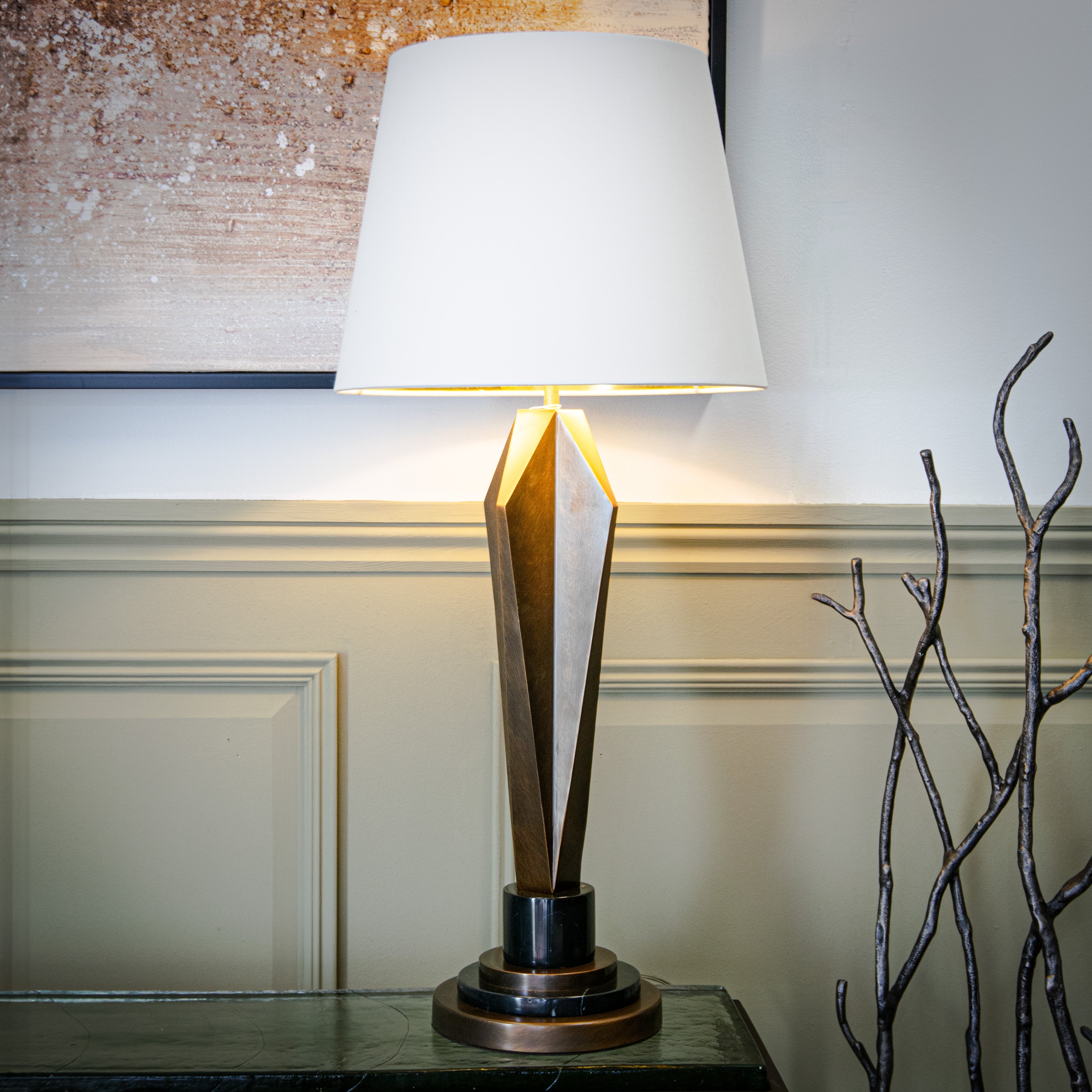 Gustave Antique Brass Table Lamp by RV Astley