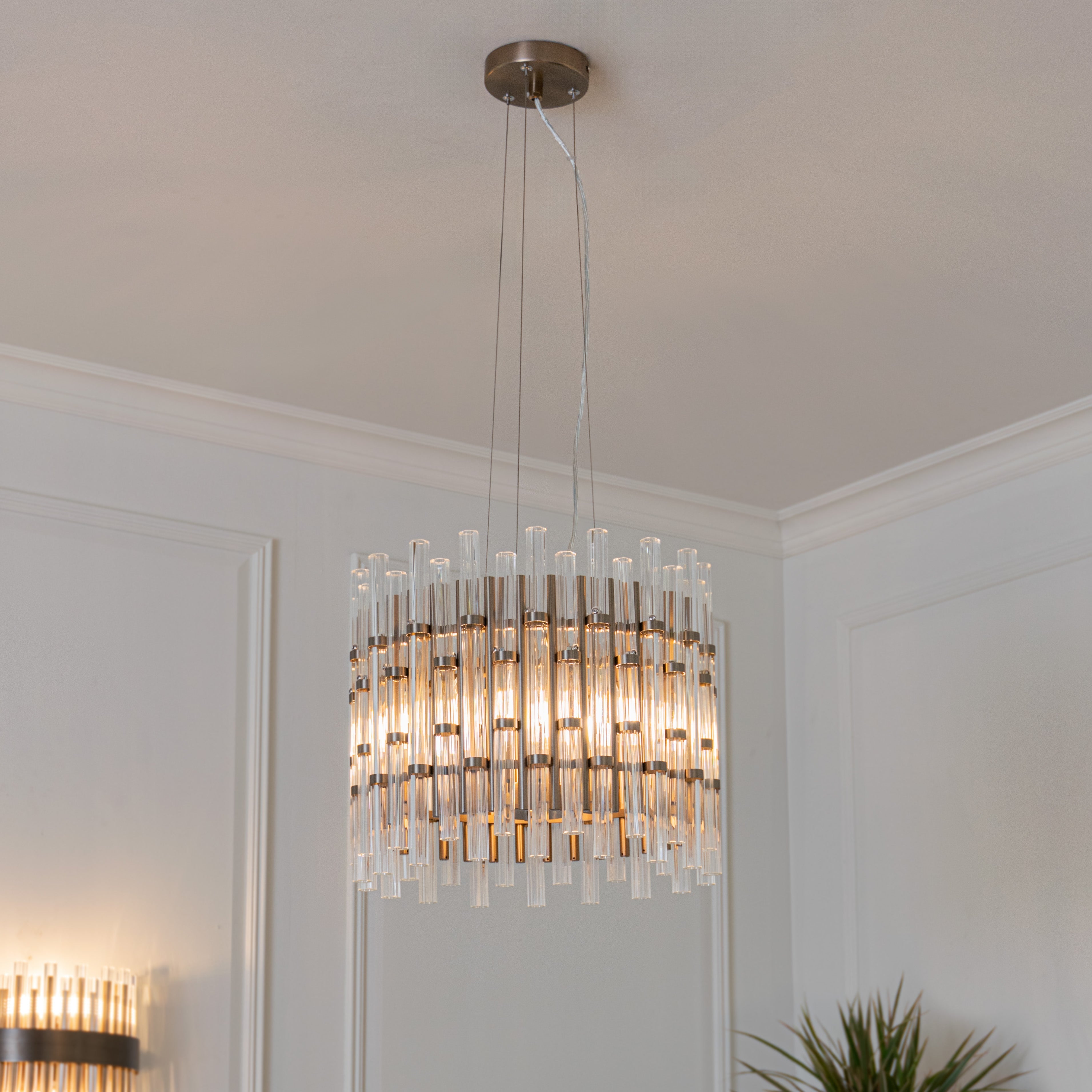 Macci Muted Bronze & Glass Pendant by RV Astley