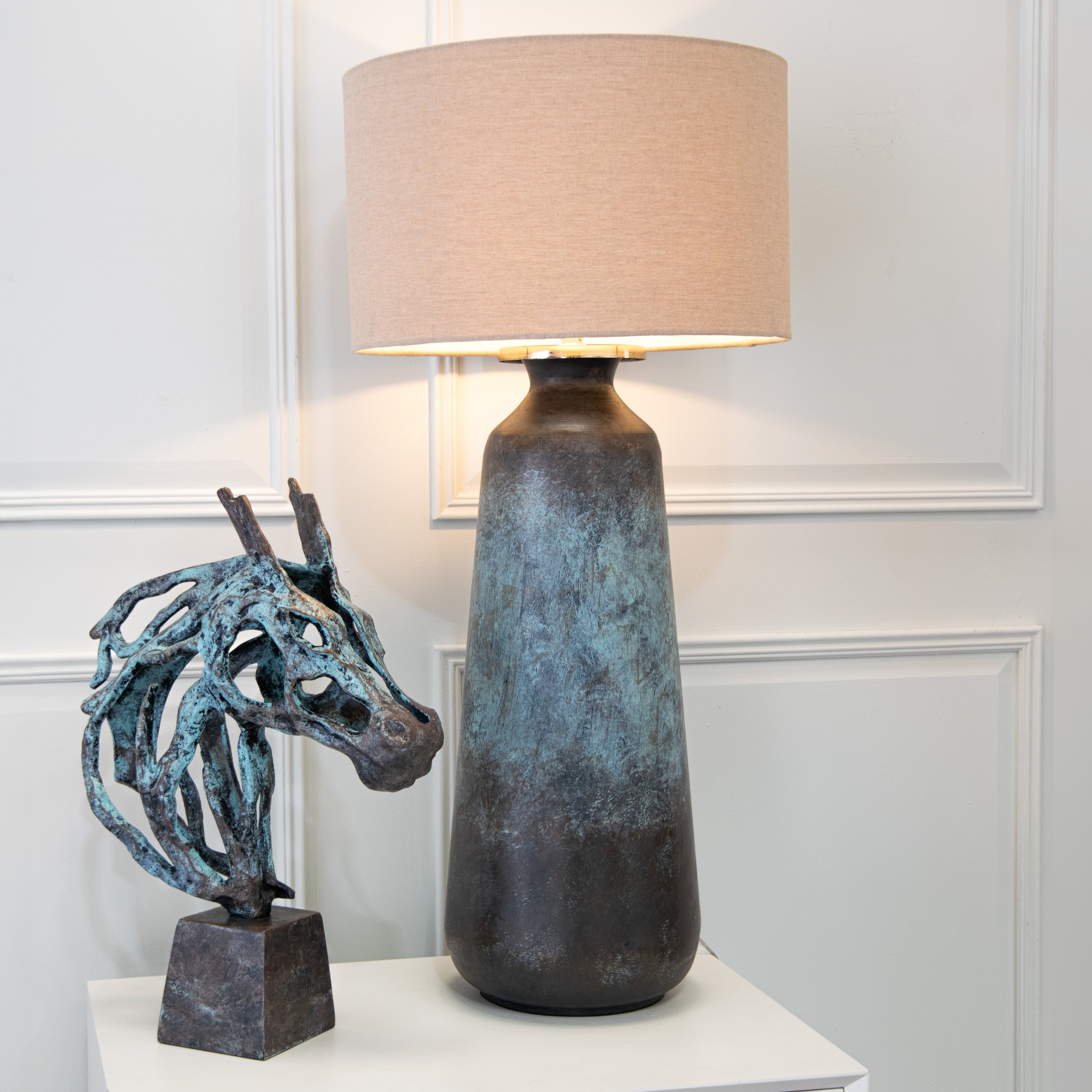 Aketa Tall Blue Table Lamp by RV Astley