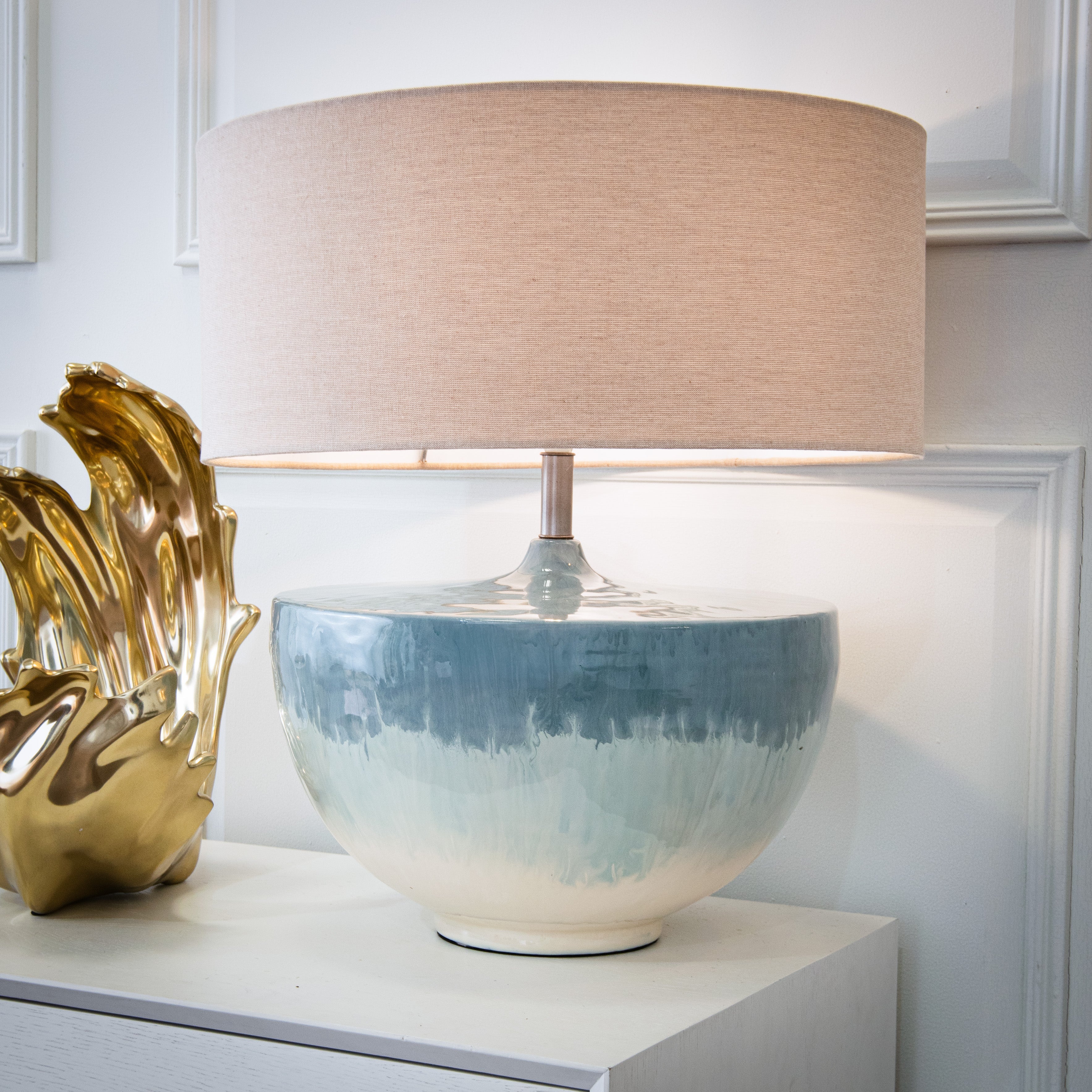 Aketa Large Blue Table Lamp by RV Astley