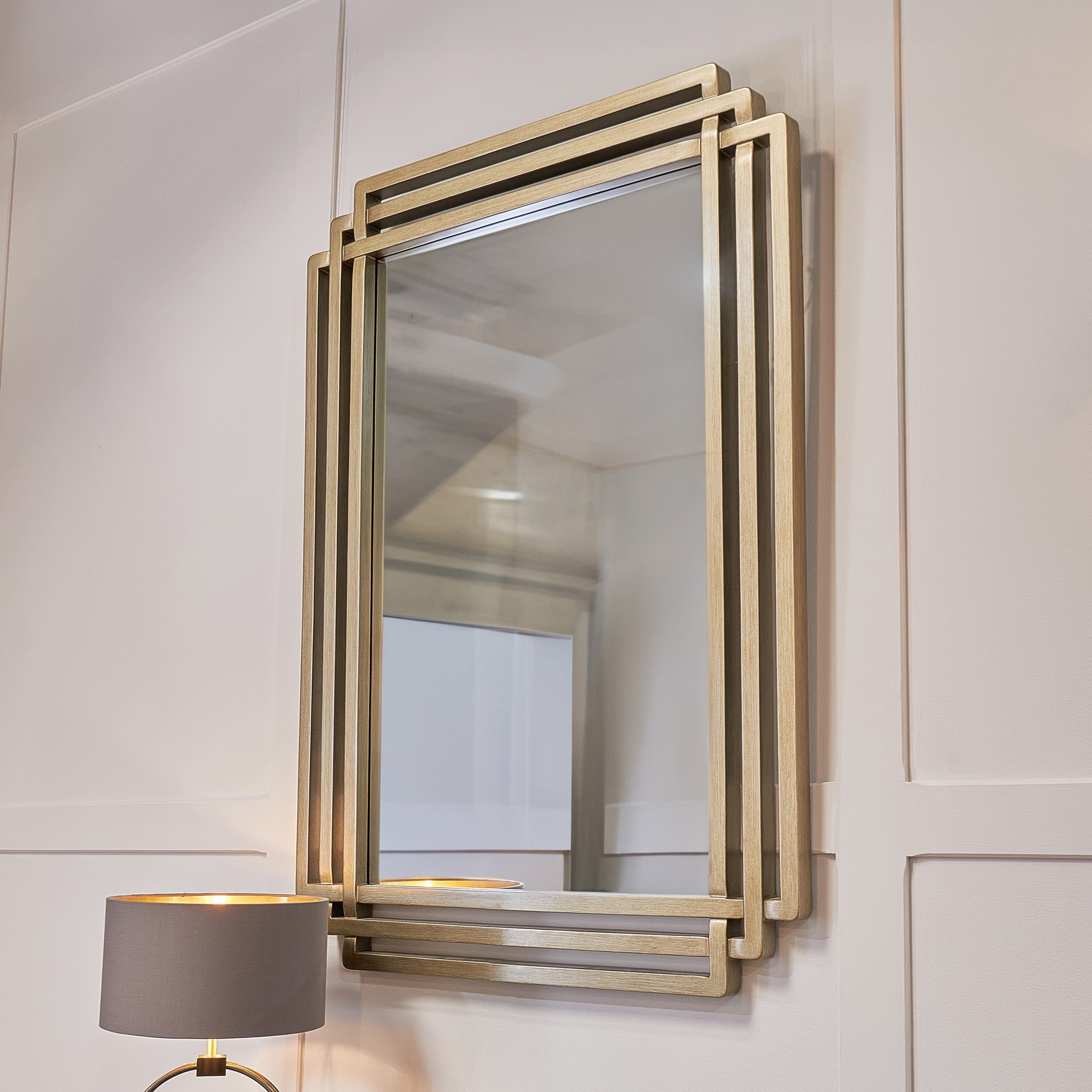 Oswin Champagne Silver Mirror by RV Astley