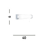 A modern chrome and white bathroom vanity light with dimensions of 40x9 units.