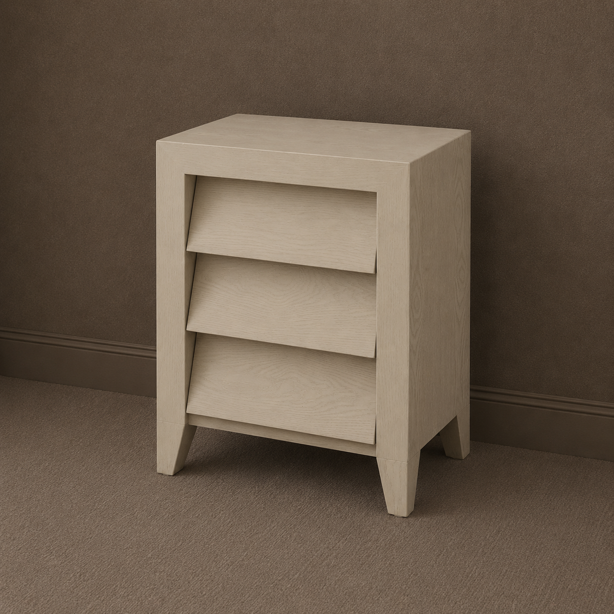 Amato Ceramic Grey Bedside Table by RV Astley