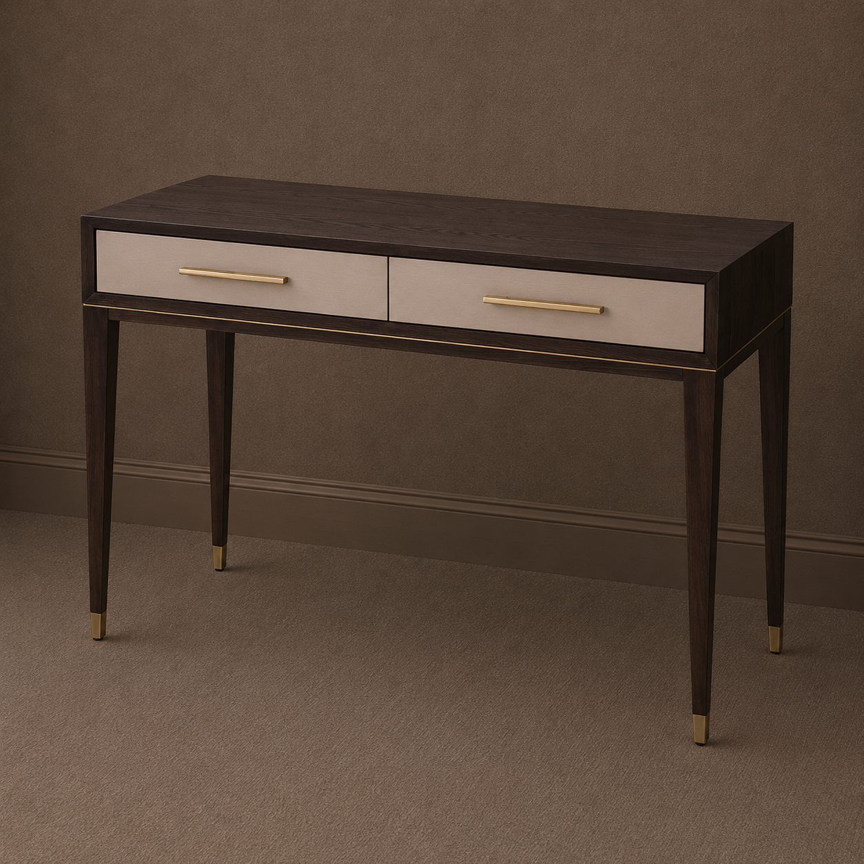 Arnaude Ceramic Grey & Chocolate Dressing Table by RV Astley