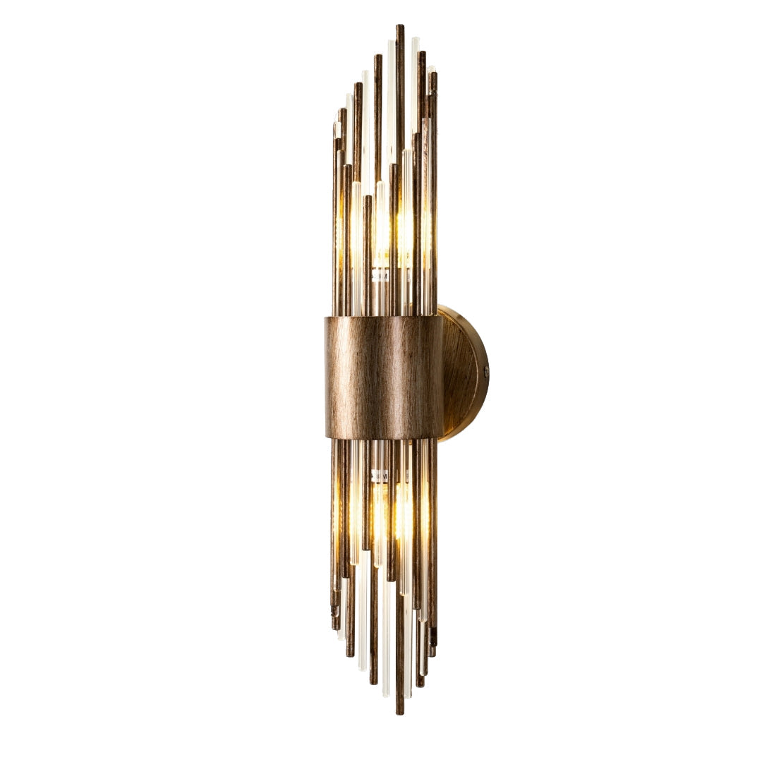 Alness Antique Gold Glass Wall Light by RV Astley