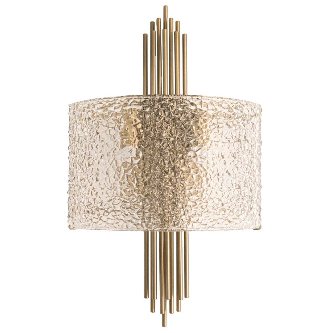 Sidley Glass & Brushed Brass Wall Light by RV Astley
