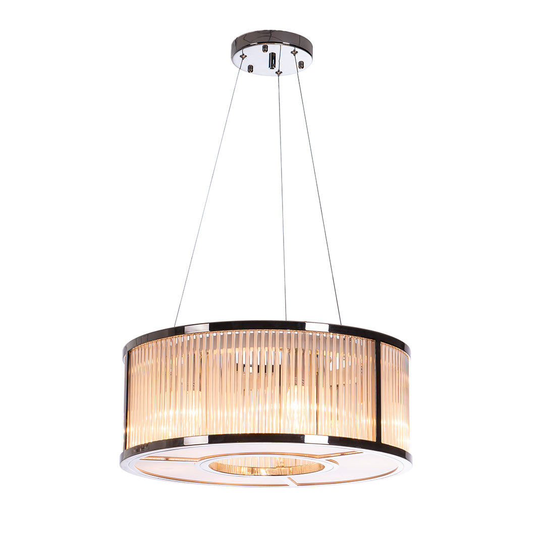 Aston Polished Nickel Glass Pendant Light - 50cm by RV Astley