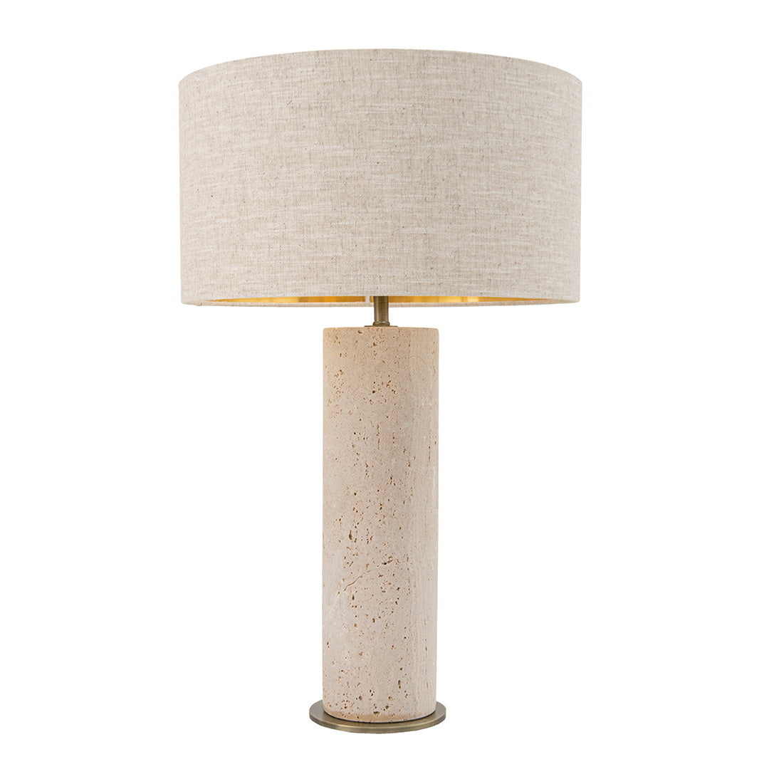 Maltere Travertine Table Lamp by RV Astley