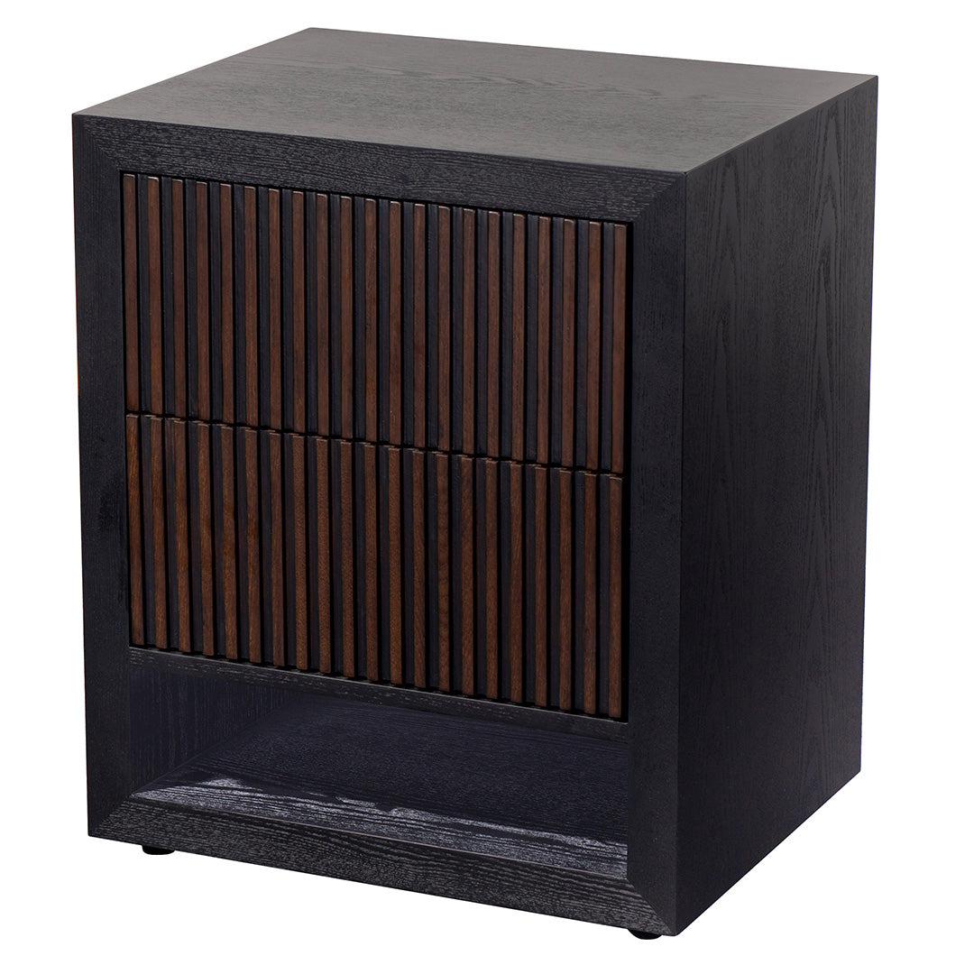 Marans 2 Drawer Chocolate Brown Side Table by RV Astley