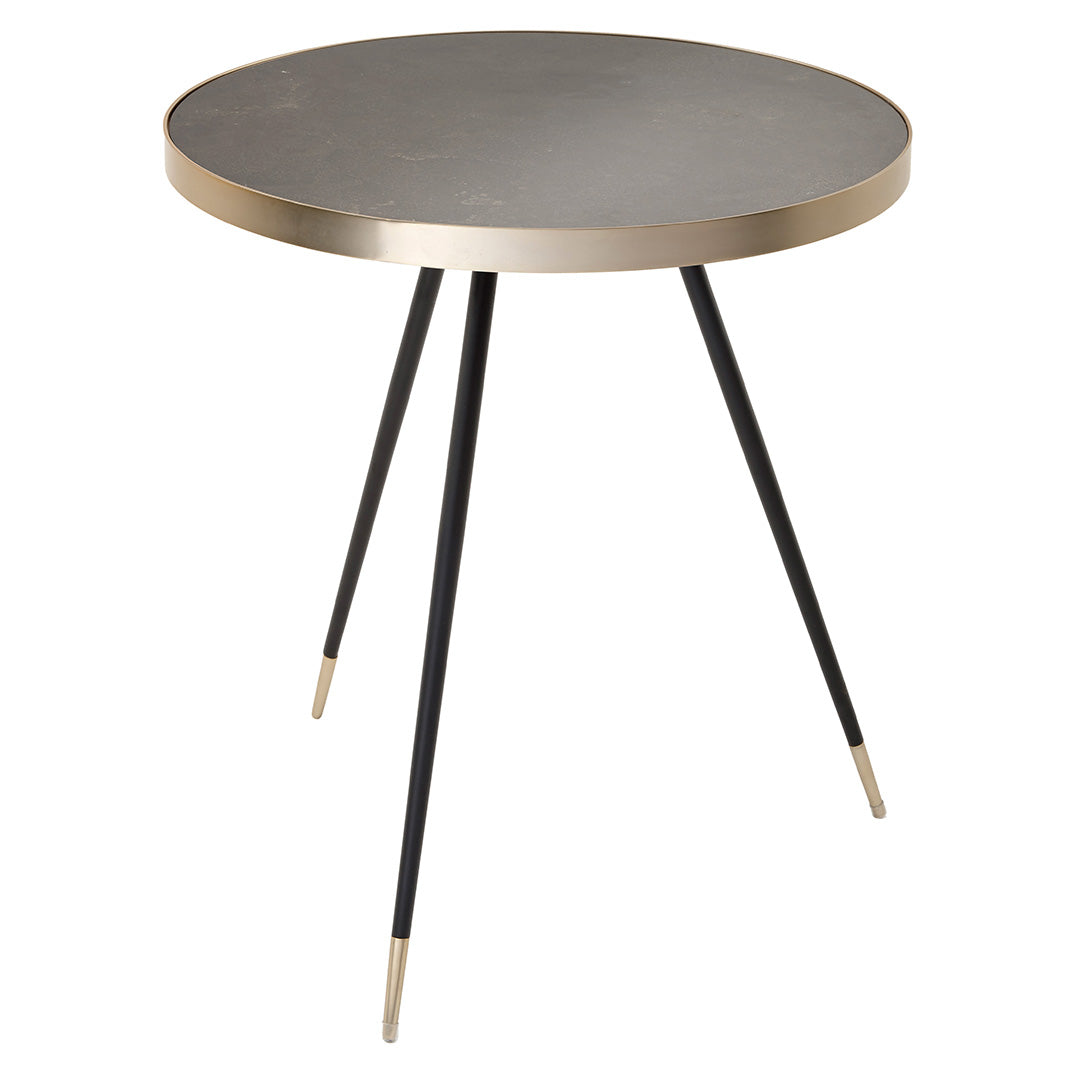 Zeus Brass & Marble Top Side Table - 60cm by RV Astley