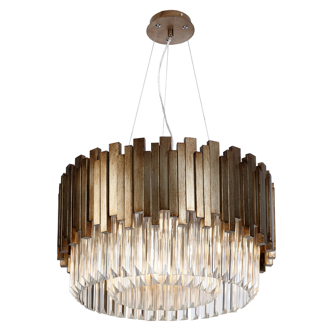 Maive Painted Antique Gold Glass Pendant Light - 60cm by RV Astley