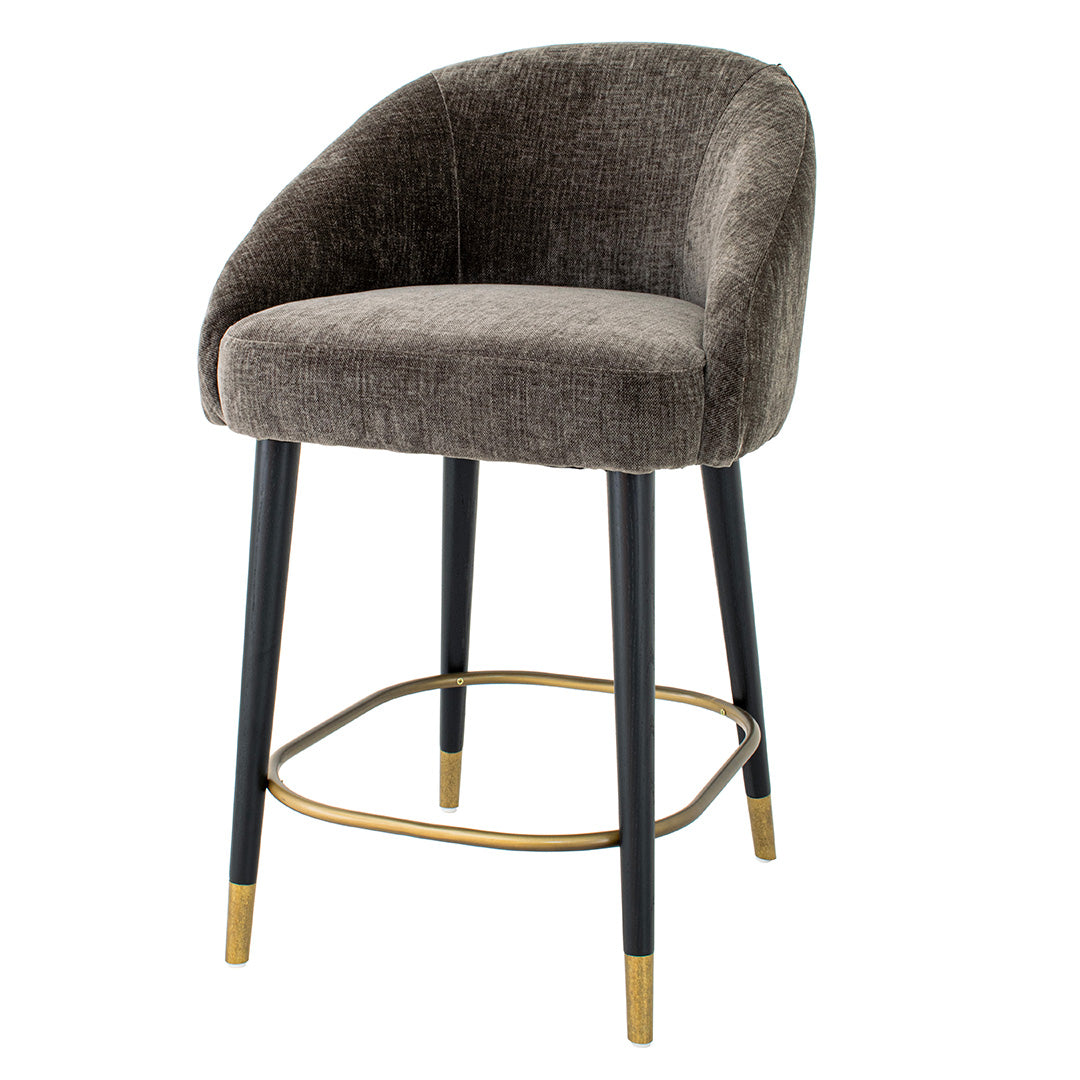 Denali Mouse Chenille Fabric Bar Stool - 65cm by RV Astley