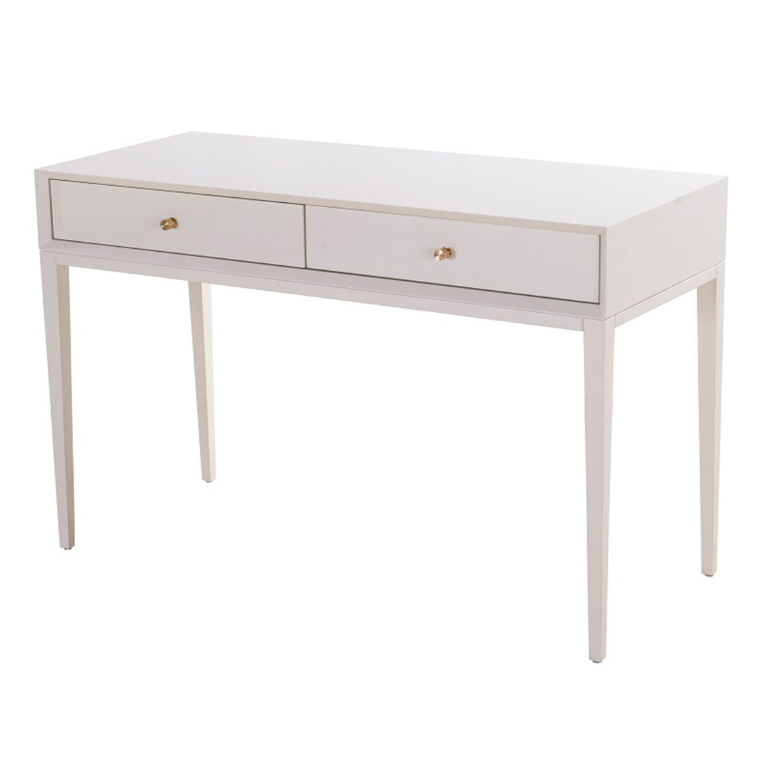 Celaine White Wood & Brass Dressing Table by RV Astley