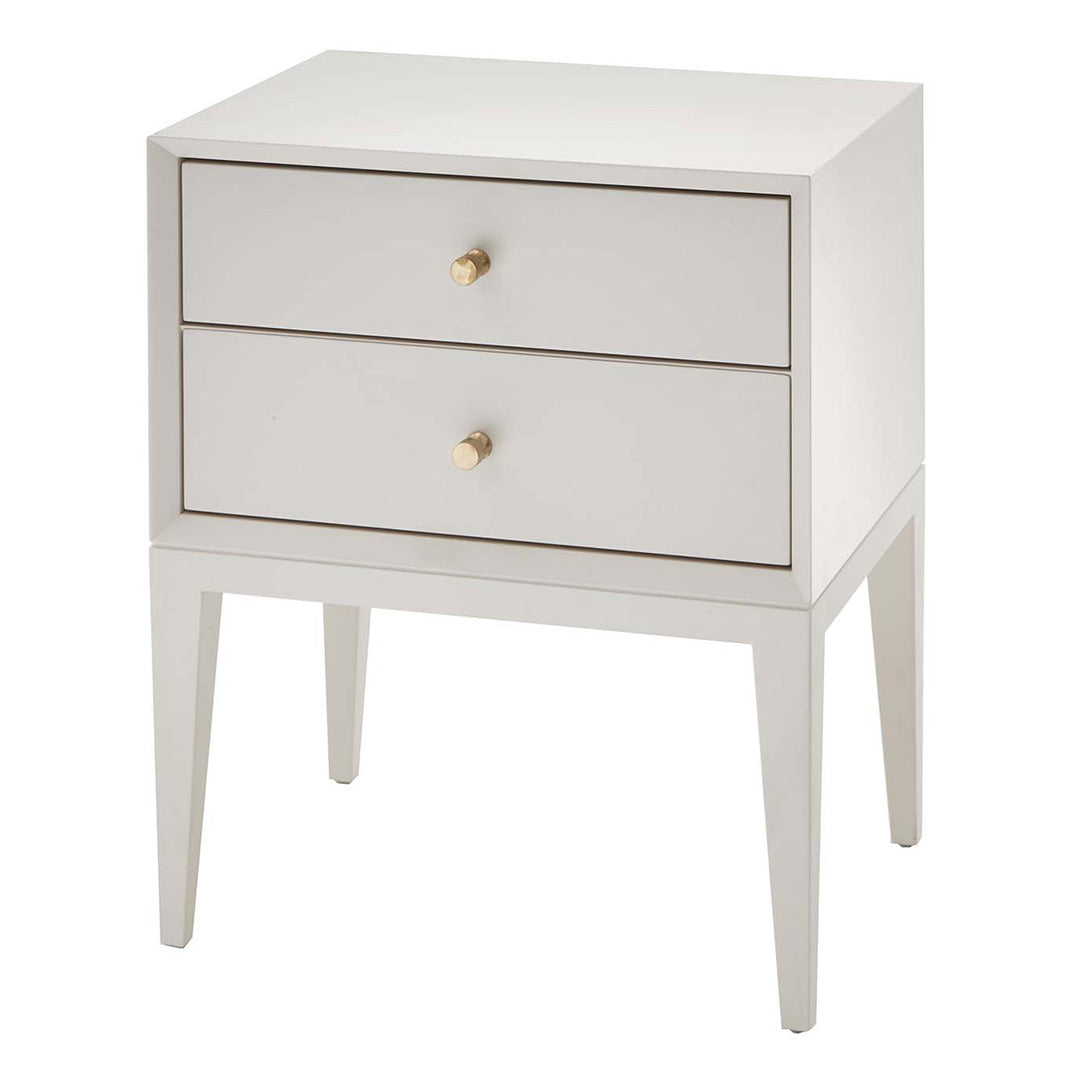 Celaine White Wood & Brass Side Table by RV Astley