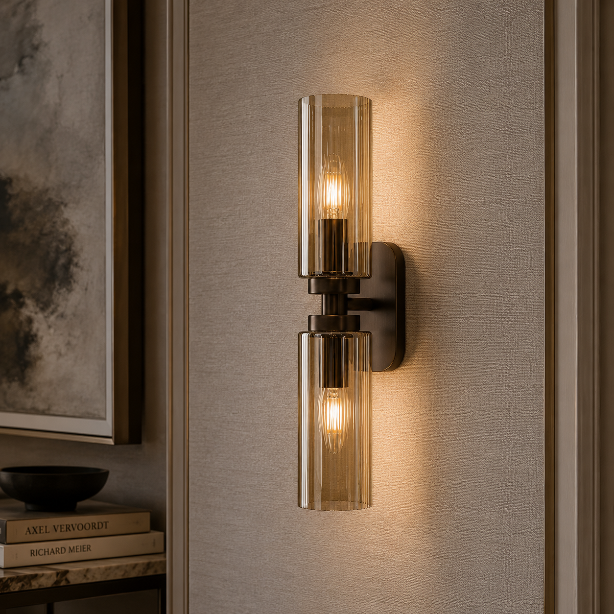 Revere Bronze & Smoked Glass Wall Light by Luxe Collection