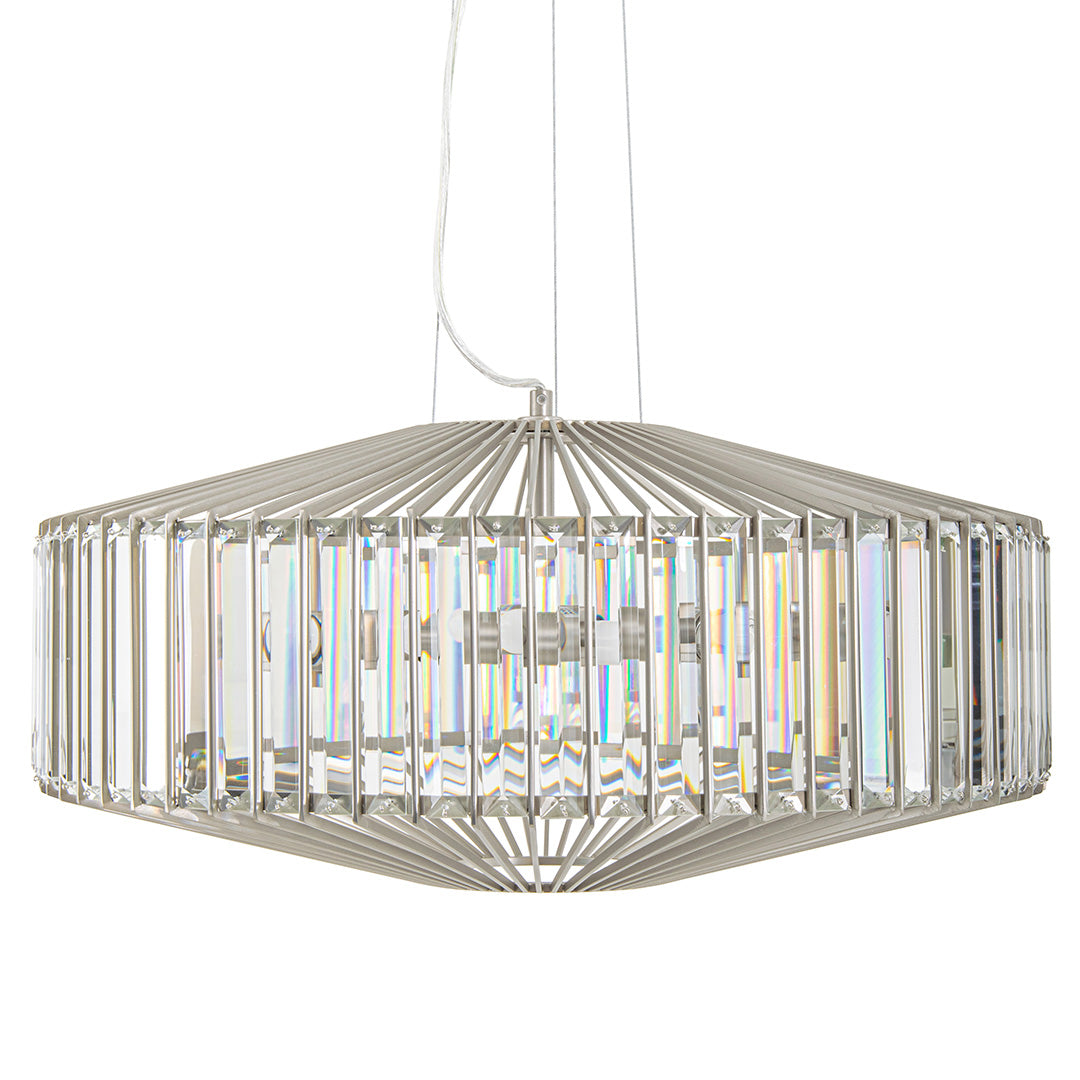 Aprica Nickel & Crystal Pendant Light by RV Astley