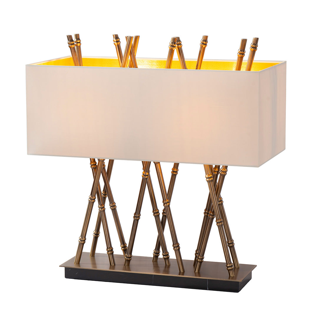 Liri Marble & Fabric Shade Table Lamp by RV Astley
