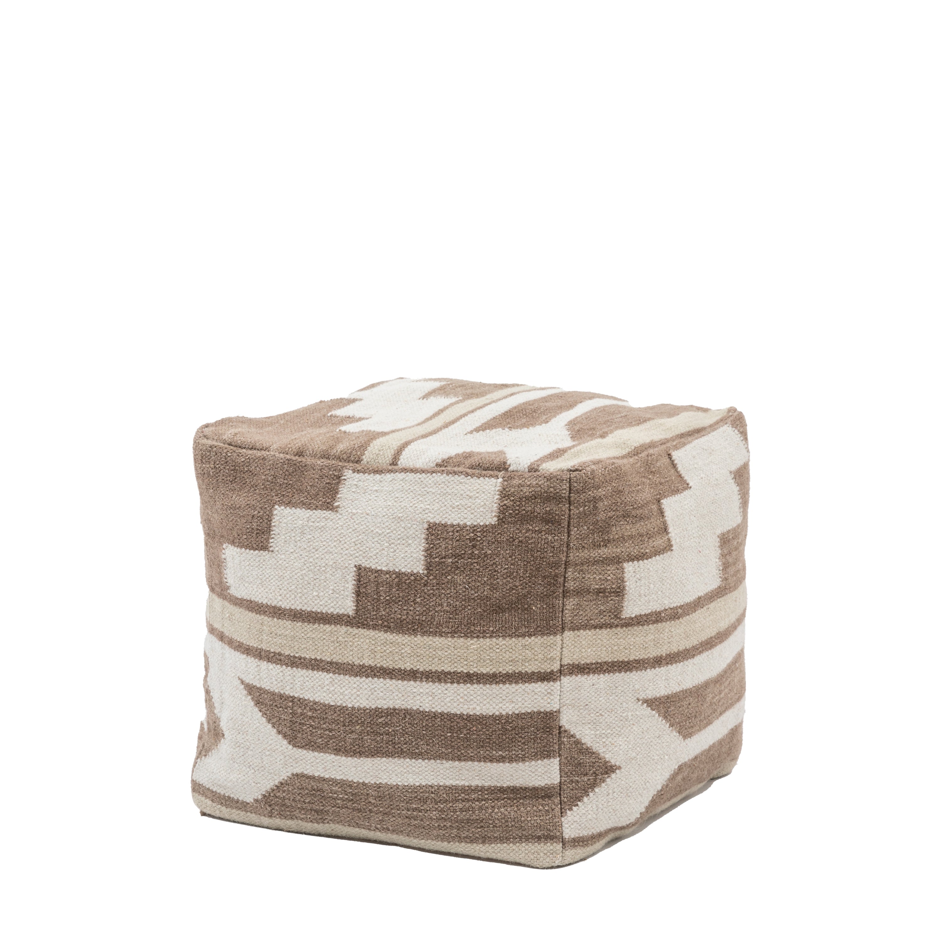 Pouf with a geometric pattern.