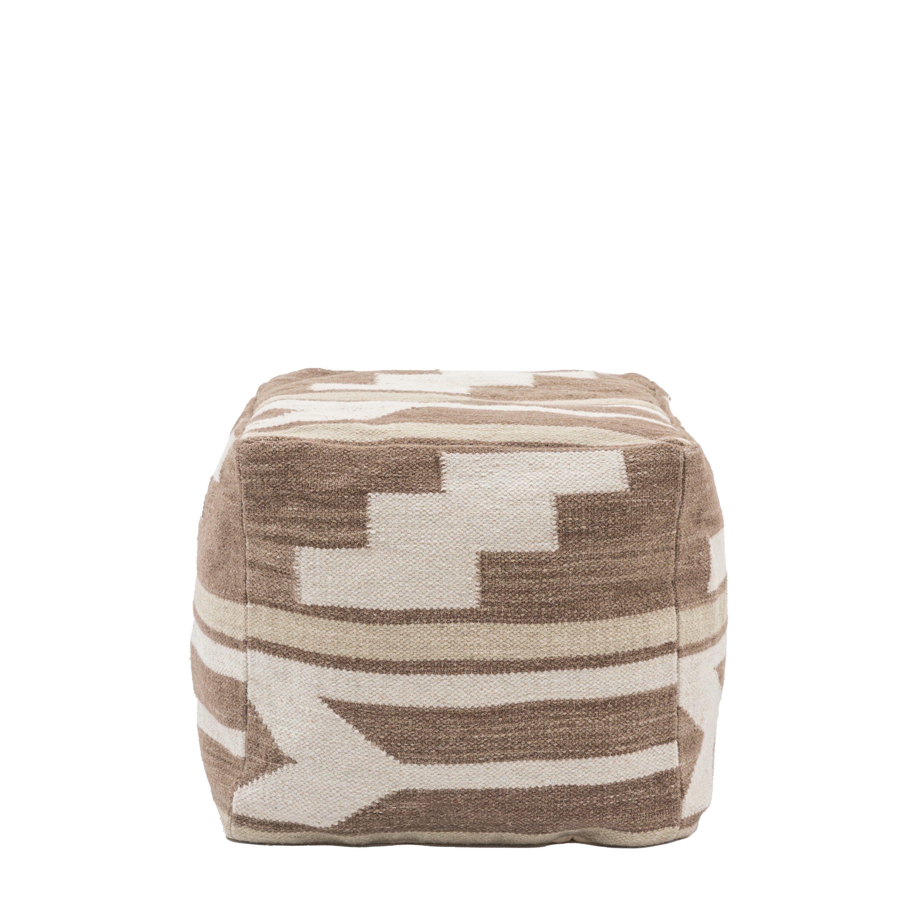 Pouf with a geometric pattern.