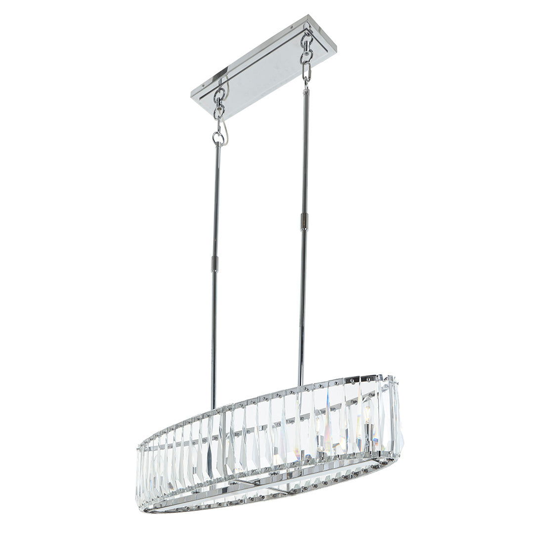 Mai Polished Nickel & Crystal Pendant by RV Astley