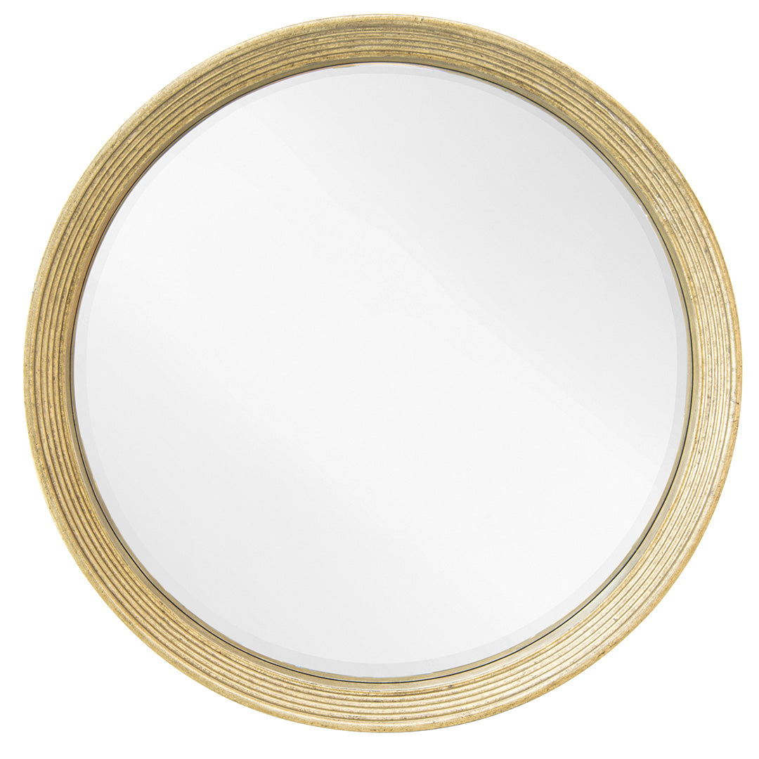 Lana Antique Brass Round Mirror by RV Astley
