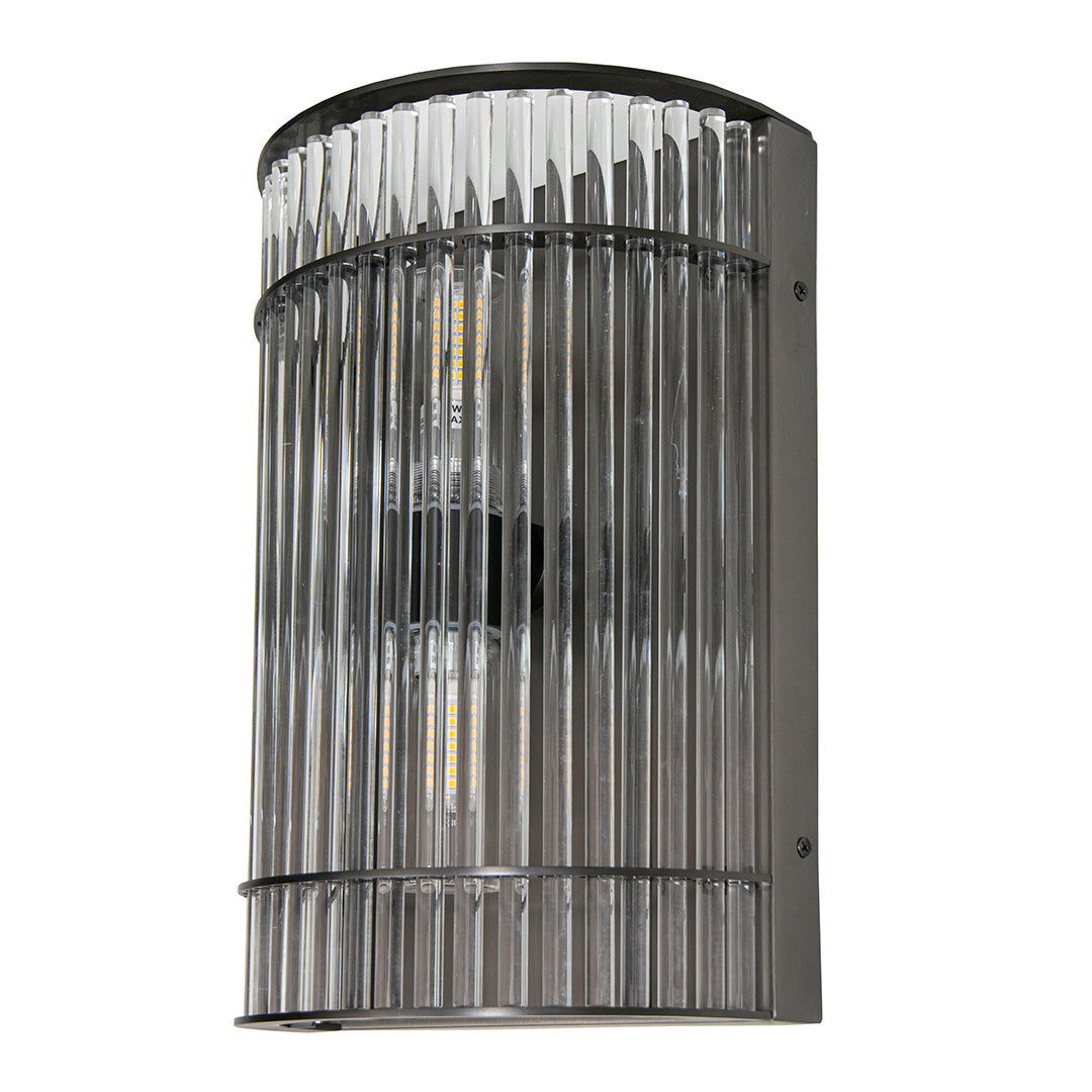 Macy Gunmetal & Glass Bathroom Wall Light (IP65) by RV Astley